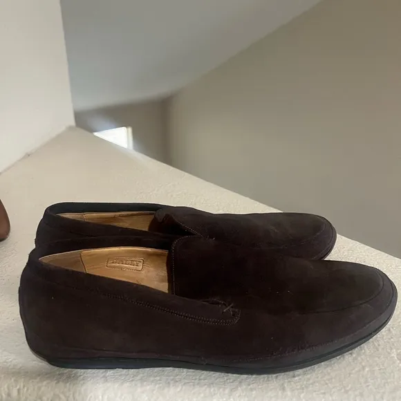 Bally‎ Men Brown suede  loafers Sandals Slip On Shoes Driving Shoes Size 7