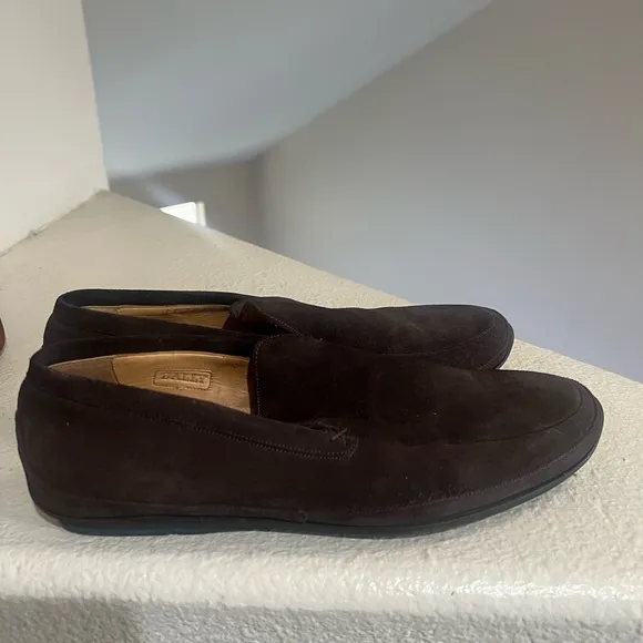 Bally‎ Men Brown suede  loafers Sandals Slip On Shoes Driving Shoes Size 7