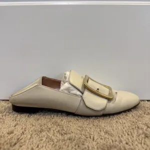 Bally Shoes Janelle Womens Size 36.5 US 6 Slip On Bone Leather Mules W/Box