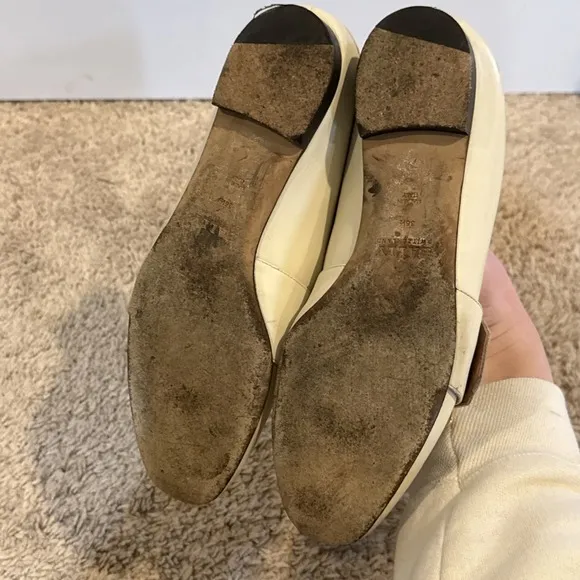 Bally Shoes Janelle Womens Size 36.5 US 6 Slip On Bone Leather Mules W/Box