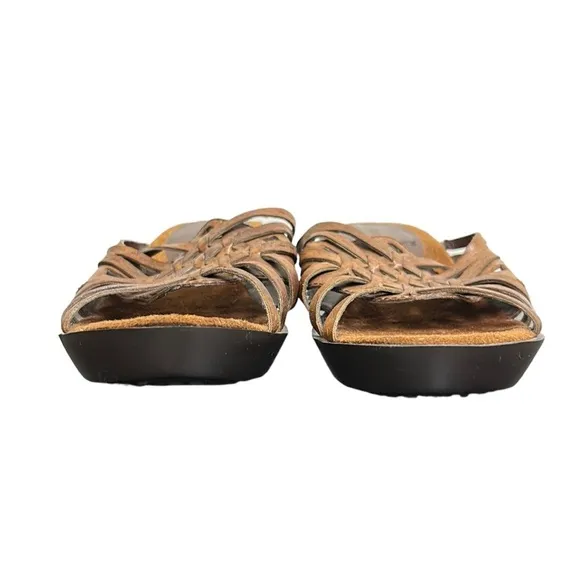 Bare traps |‎ Veravee Leather Wedge Sandals Woven Tan/Brown 6.5M
