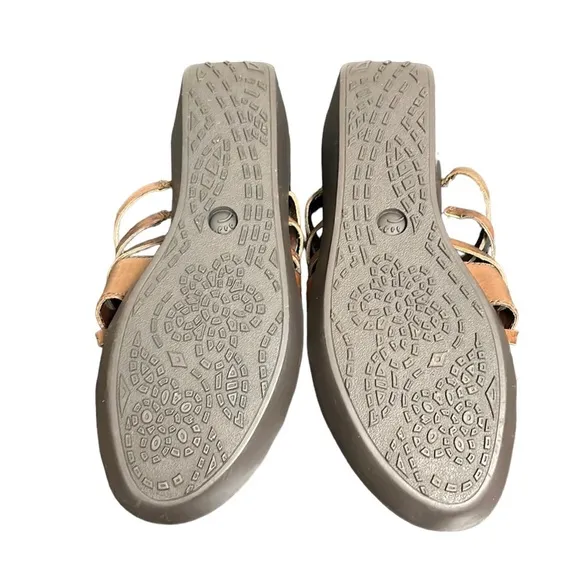 Bare traps |‎ Veravee Leather Wedge Sandals Woven Tan/Brown 6.5M