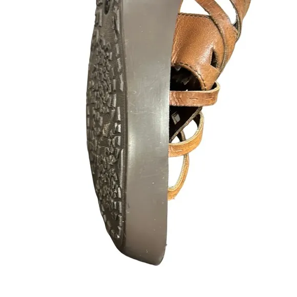 Bare traps |‎ Veravee Leather Wedge Sandals Woven Tan/Brown 6.5M
