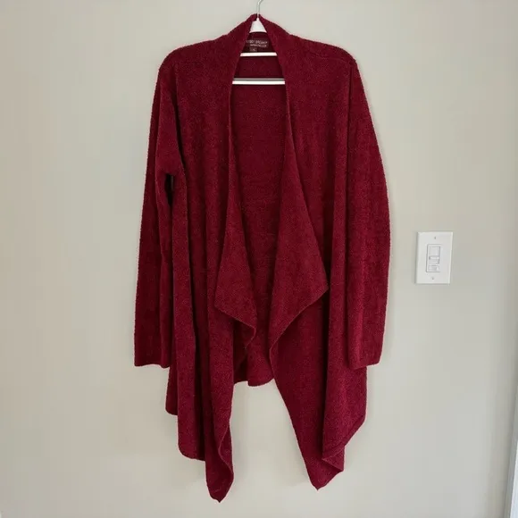 Barefoot Dreams Bamboo Chic Lite Calypso Open Front Cardigan Burgundy L / XL