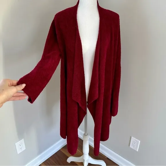 Barefoot Dreams Bamboo Chic Lite Calypso Open Front Cardigan Burgundy L / XL