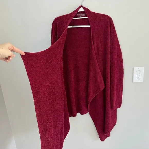 Barefoot Dreams Bamboo Chic Lite Calypso Open Front Cardigan Burgundy L / XL