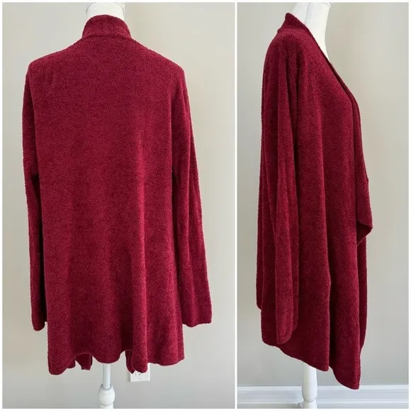Barefoot Dreams Bamboo Chic Lite Calypso Open Front Cardigan Burgundy L / XL