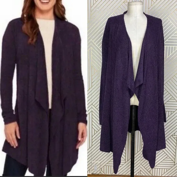 Barefoot Dreams CozyChic Lite Calypso Wrap Cardigan in Purple Size US S/M