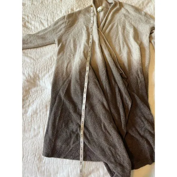 Barefoot Dreams Open Front Cardigan Beige/Brown Ombré Sz S/M, Bamboo CozyCore