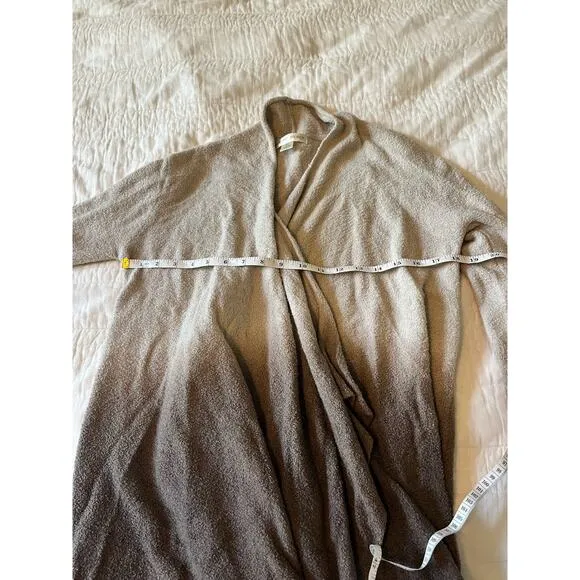 Barefoot Dreams Open Front Cardigan Beige/Brown Ombré Sz S/M, Bamboo CozyCore