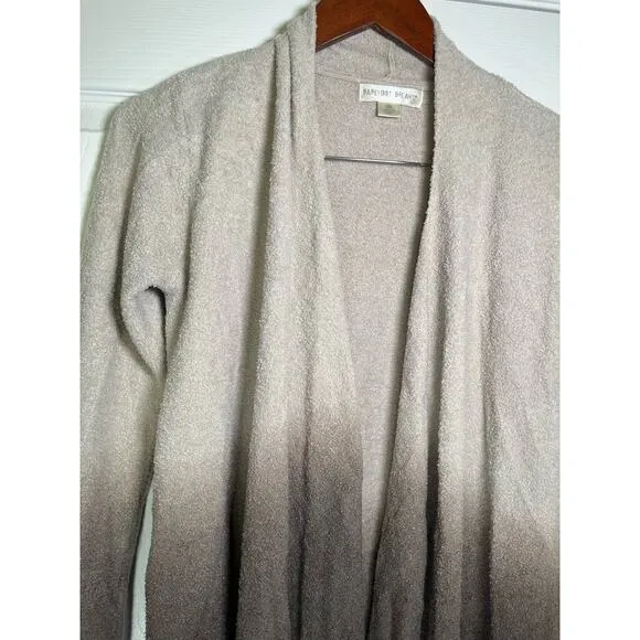 Barefoot Dreams Open Front Cardigan Beige/Brown Ombré Sz S/M, Bamboo CozyCore
