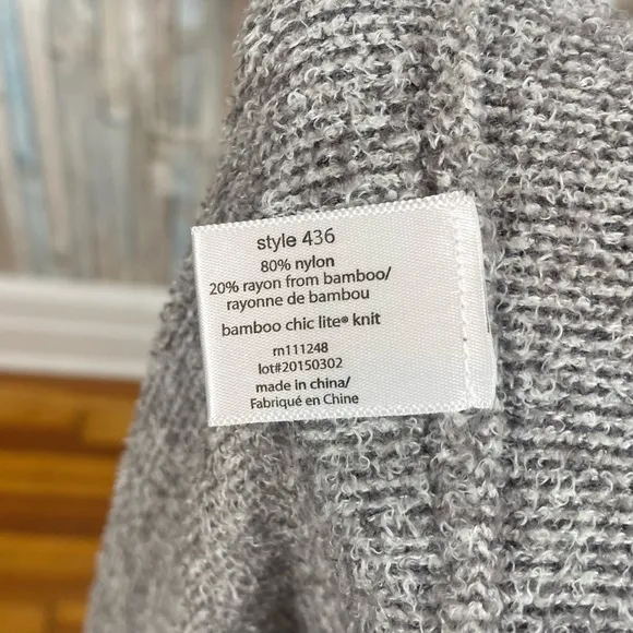 Barefoot Dreams S M Gray CozyChic Lite Drape Front Calypso Wrap Cardigan Sweater