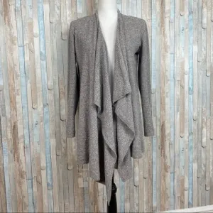 Barefoot Dreams S M Gray CozyChic Lite Drape Front Calypso Wrap Cardigan Sweater