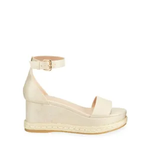 BCBGeneration  Size 7M Addie Platform Sandal Shoes Smooth Denim Champagne