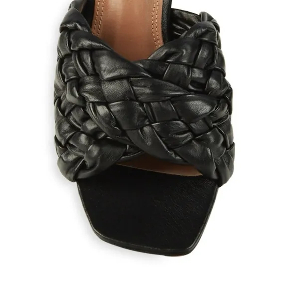 BCBGMAXAZRIA BARBA Black Woven Leather Sandals 8.5