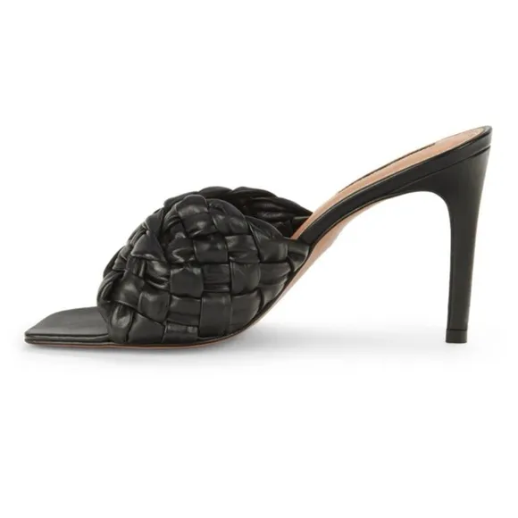 BCBGMAXAZRIA BARBA Black Woven Leather Sandals 8.5