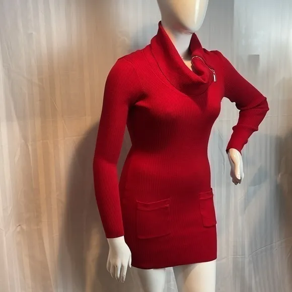 BCX‎ Fitted Red Gorgeous Sweater Dress size Large RefR49