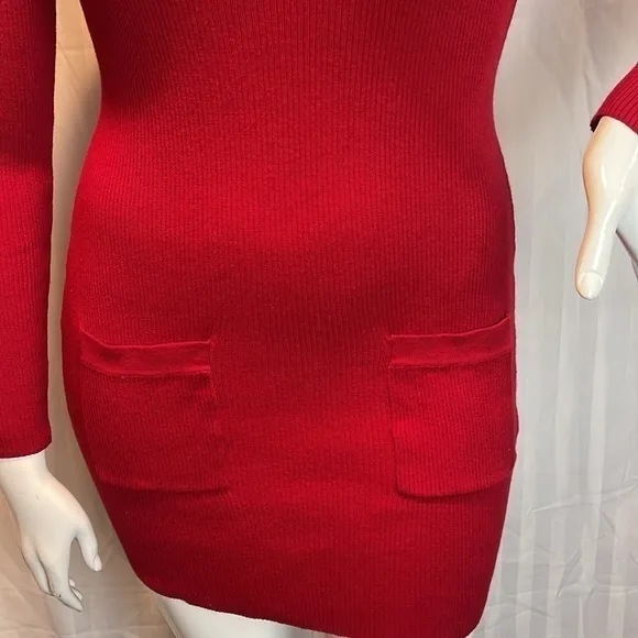 BCX‎ Fitted Red Gorgeous Sweater Dress size Large RefR49