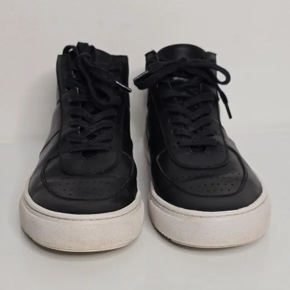 Beckett Simonon Garcia Shoes Men's 10.5 Black Leather High Top Lace Up Sneakers