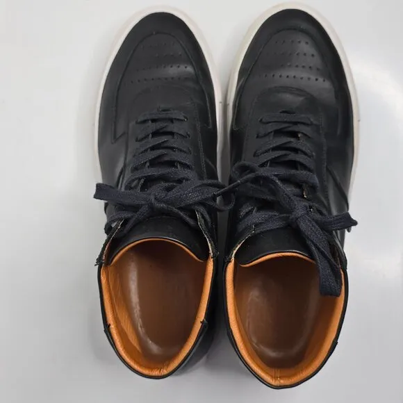 Beckett Simonon Garcia Shoes Men's 10.5 Black Leather High Top Lace Up Sneakers