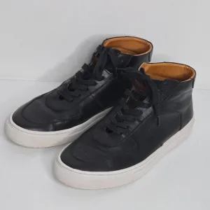 Beckett Simonon Garcia Shoes Men's 10.5 Black Leather High Top Lace Up Sneakers