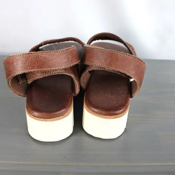 Bed Stu Brisa Platform Sandals Women Size 8 Brown Woven Leather Ankle Strap NEW