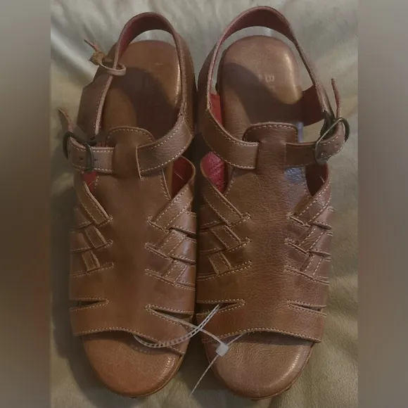 Bed Stu Brown Leather Platform Sandals Size 9