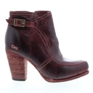 Bed Stu Isla Women’s Burgundy Leather Zipper Ankle &amp; Booties Size 9.5