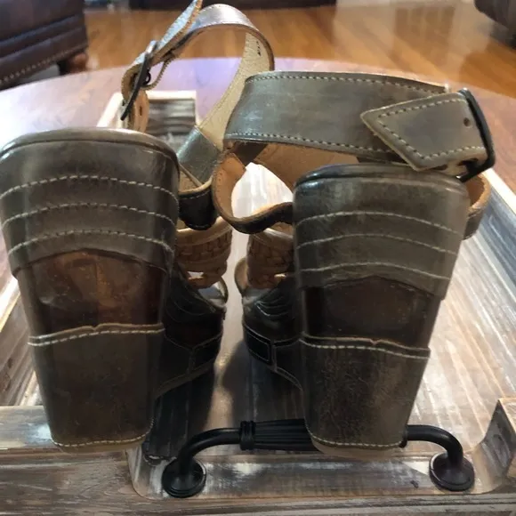 Bed Stu Jaslyn Braided Leather Platform Bohemian Wedge Heel Sandal 9 1/2 EUC