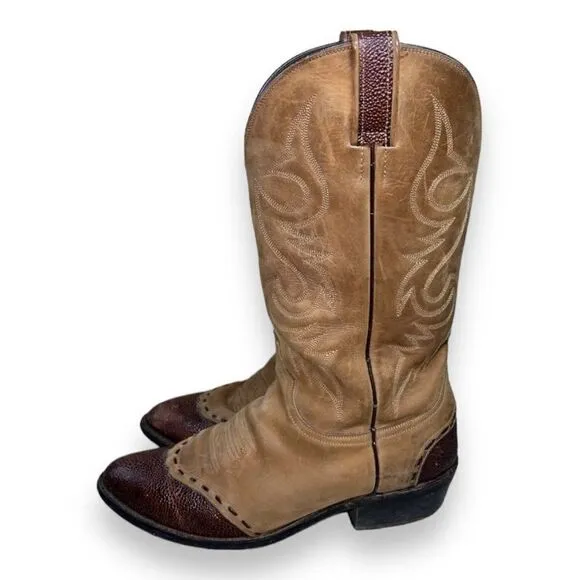 Ben Miller Western Cowboy Boots Leather/Pig Skin BM1121 Men's 10B