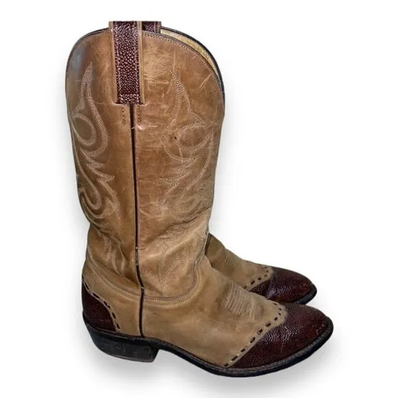 Ben Miller Western Cowboy Boots Leather/Pig Skin BM1121 Men's 10B