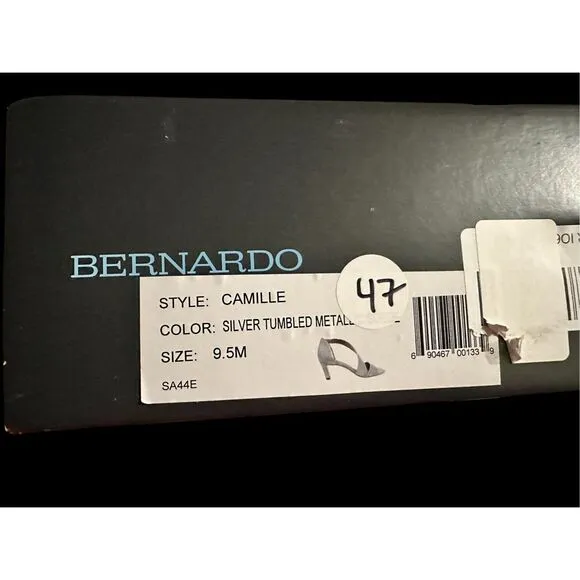 Bernardo Camille Strappy Sandal silver tumbled leather. US 9.5 MSRP $185