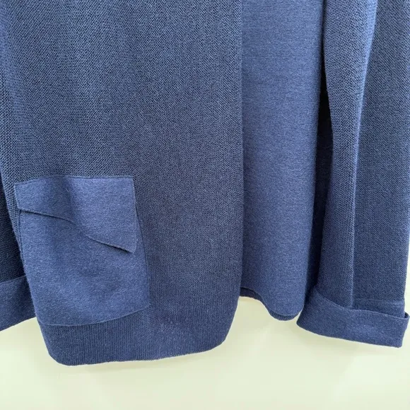 Beyond Threads Alexa Alpaca Wool Apron Front Indigo Blue Sweater Jacket Sz L