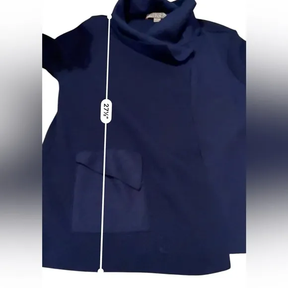 Beyond Threads Alexa Alpaca Wool Apron Front Indigo Blue Sweater Jacket Sz L