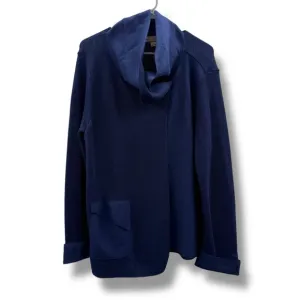 Beyond Threads Alexa Alpaca Wool Apron Front Indigo Blue Sweater Jacket Sz L