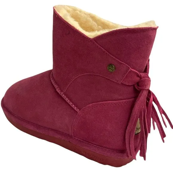 Big Girls Size (3) BEARPAW Mia Boots, from Finish Line Pink Suede Sheepskin