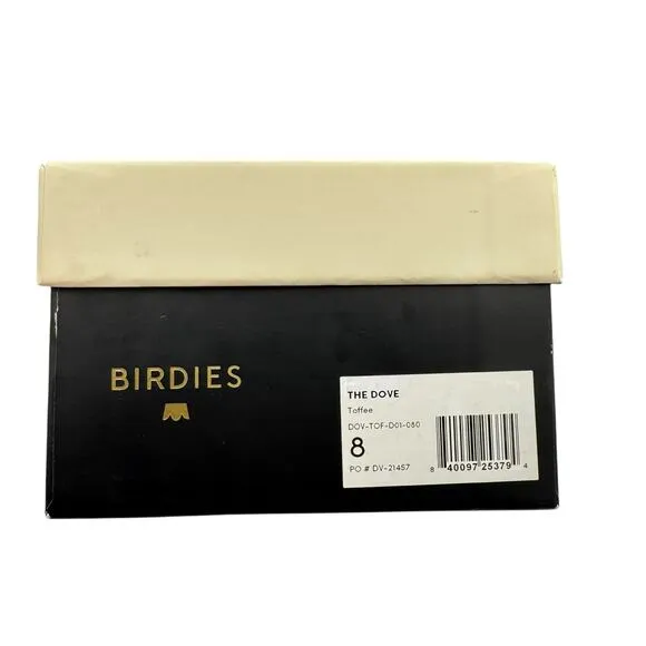 Birdies Dove Woven Toffee Brown Vegan Faux Leather Pointed Toe Slide Mules