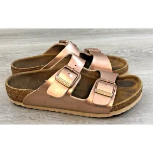 Birkenstock Arizona 1012477 Girls Sandal 32 Copper -Flor Slip-On Slide