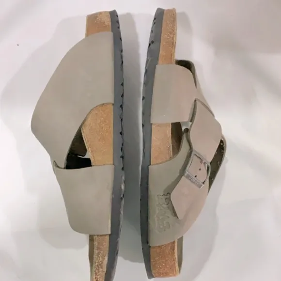 BIRKENSTOCK Criss Cross Slide Leather Sandals - Size 12