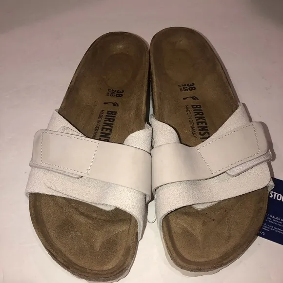 Birkenstock Off White Suede OITA Sandals Slides Shoes sz 7/38