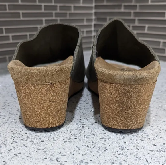 Birkenstock Papillio Namica Metallic Stone Gold Olive Green sandal Size 38 7 7.5