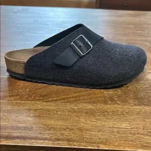 Birkenstock Unisex Basel Clog in grey and black size 39 (8-8 1/2) regular width