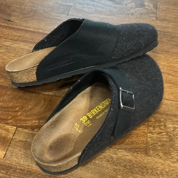 Birkenstock Unisex Basel Clog in grey and black size 39 (8-8 1/2) regular width