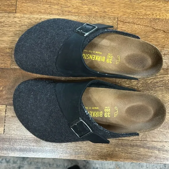 Birkenstock Unisex Basel Clog in grey and black size 39 (8-8 1/2) regular width
