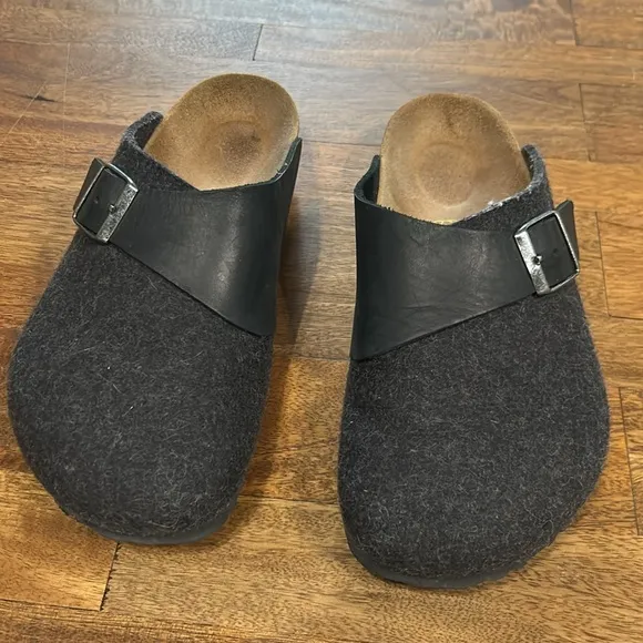 Birkenstock Unisex Basel Clog in grey and black size 39 (8-8 1/2) regular width