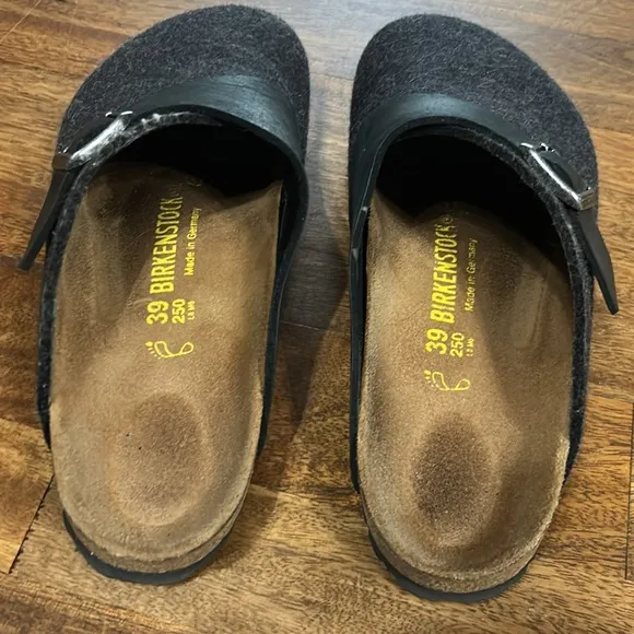 Birkenstock Unisex Basel Clog in grey and black size 39 (8-8 1/2) regular width