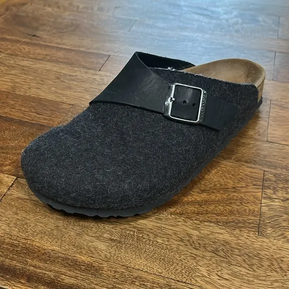 Birkenstock Unisex Basel Clog in grey and black size 39 (8-8 1/2) regular width
