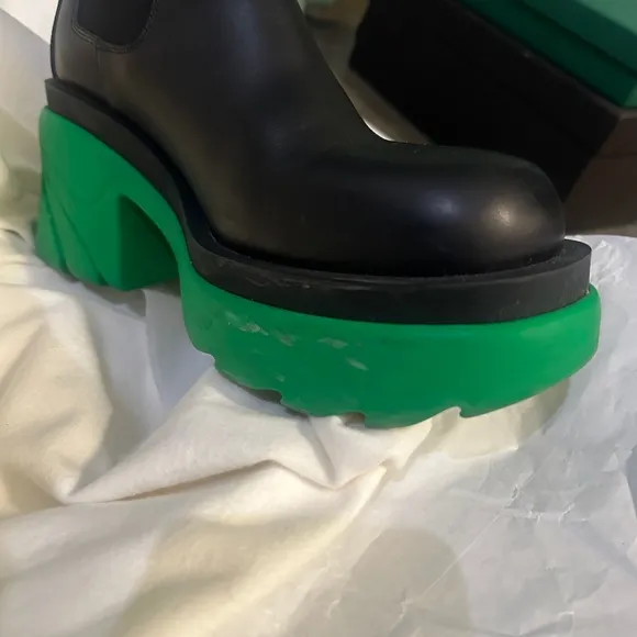 Black and Green Women's Platform Boots