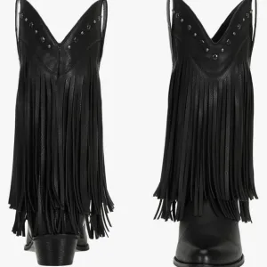 Black Fringe Western Boots
