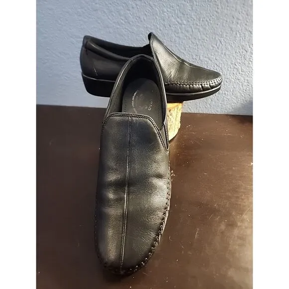 Black SAS Tripad Comfort Leather Slip On Shoes Women's Size 10 Great Condition‎